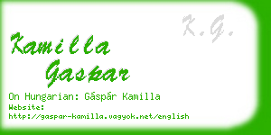 kamilla gaspar business card