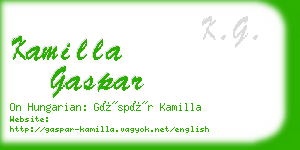 kamilla gaspar business card